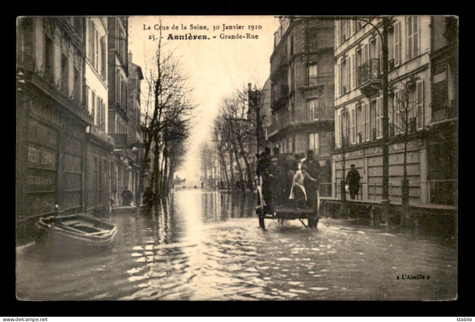 92 - ASNIERES - INONDATIONS DE 1910 - GRANDE RUE - Asnieres Sur Seine