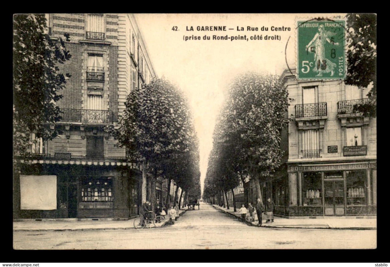 92 - LA GARENNE - LA RUE DU CENTRE - BOULANGERIE DU PROGRES P. HAUTEFEUILLE - La Garenne Colombes