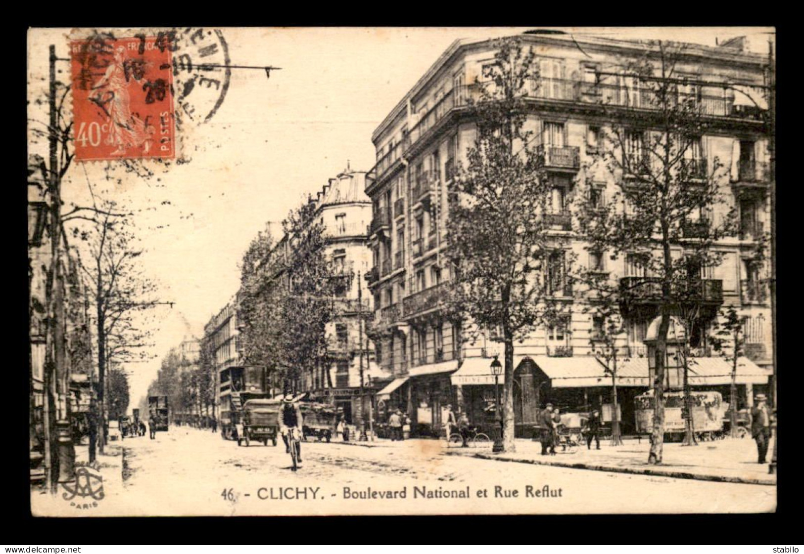 92 - CLICHY - BOULEVARD NATIONAL ET RUE DU REFLUT - Clichy