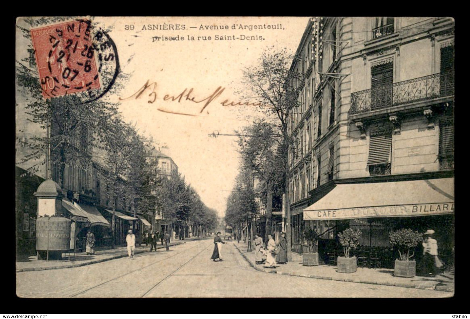 92 - ASNIERES - AVENUE D'ARGENTEUIL PRISE DE LA RUE ST-DENIS - Asnieres Sur Seine