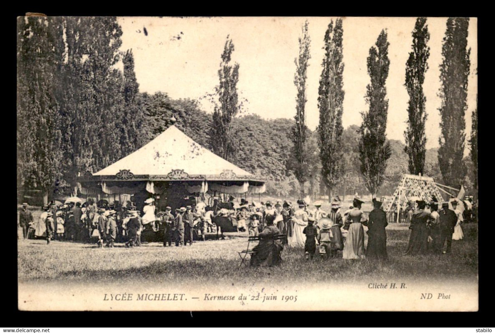 92 - VANVES - LYCEE MICHELET - KERMESSE DU 22 JUIN 1905 - MANEGE DE CHEVAUX DE BOIS - BALANCOIRES - Vanves