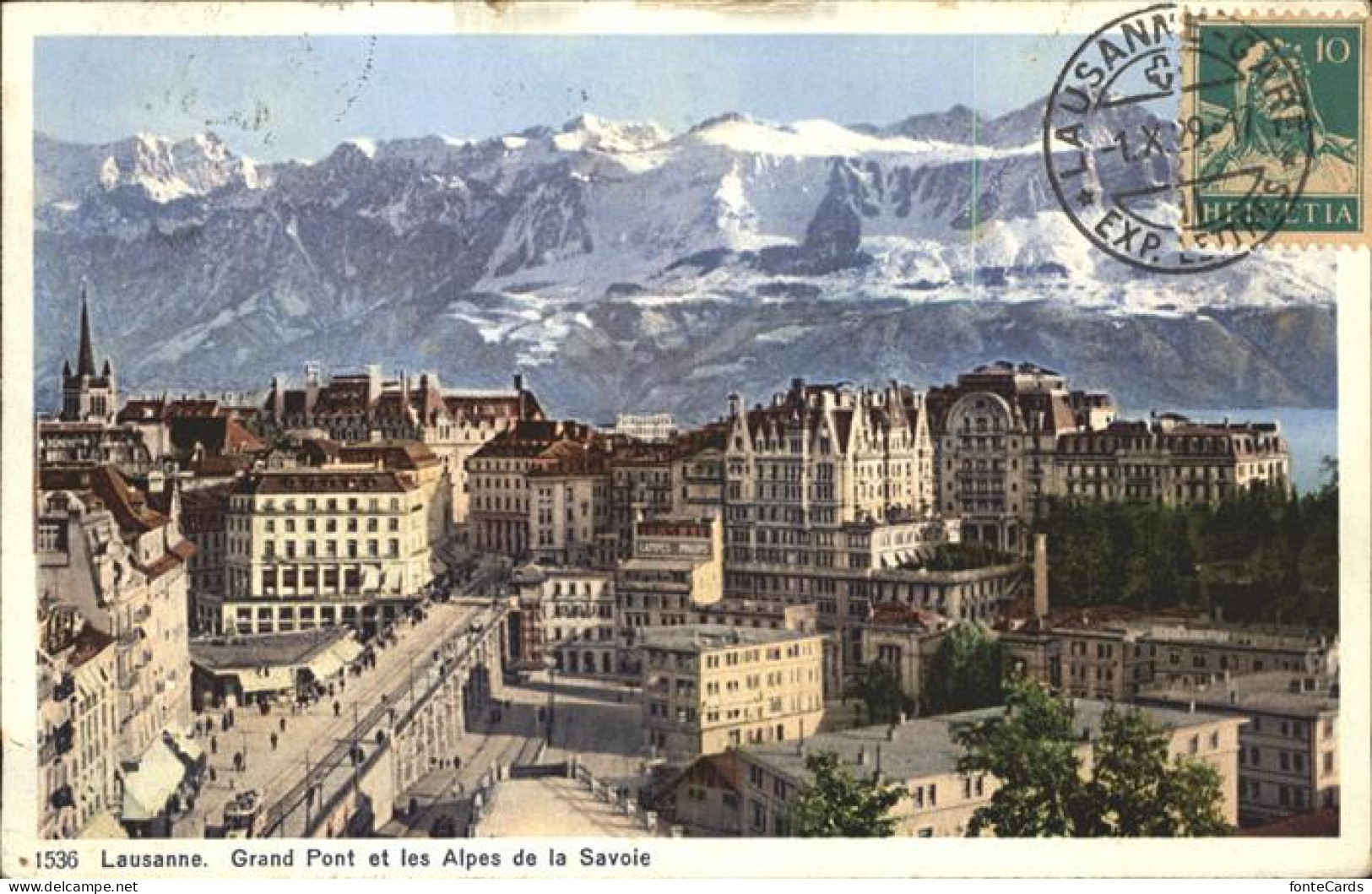 11384679 Lausanne VD Grand Pont Et Les Alpes De La Savoie Lausanne - Andere & Zonder Classificatie