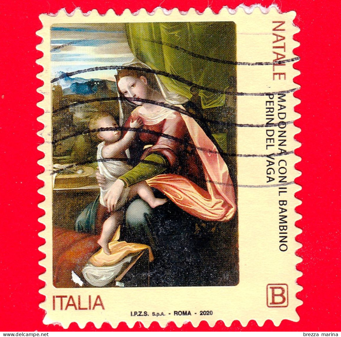 ITALIA - Usato - 2020 - Santo Natale, Pittorico - Madonna Con Il Bambino Di Perin Del Vaga - B - 2011-20: Gebraucht