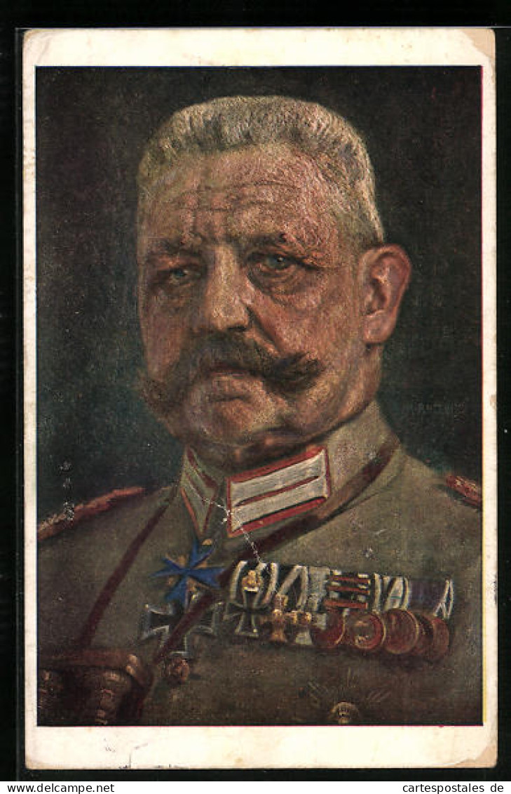 AK Paul Von Hindenburg, Uniform-Portrait  - Personnages Historiques