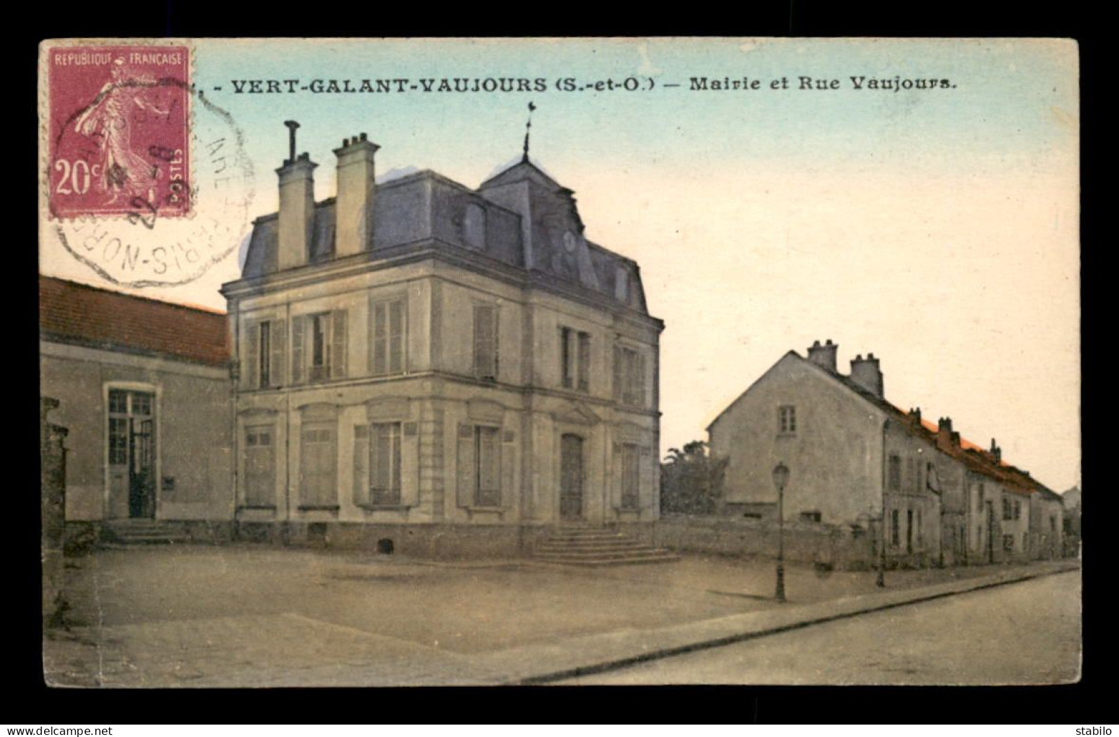 93 - VERT-GALANT- VAUJOURS - MAIRIE ET RUE VAUJOURS - CARTE COLORISEE - Sonstige & Ohne Zuordnung