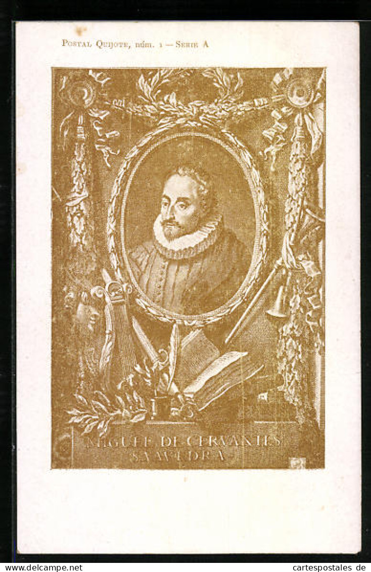 AK Portrait Von Miguel De Cervantes  - Ecrivains