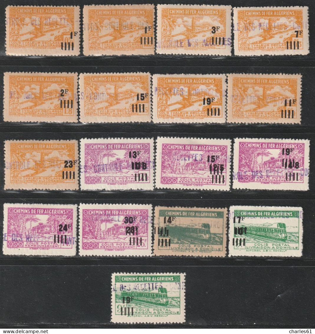 ALGERIE - COLIS POSTAUX - N°189/204 * (1948-49) 17 Valeurs - Postpaketten