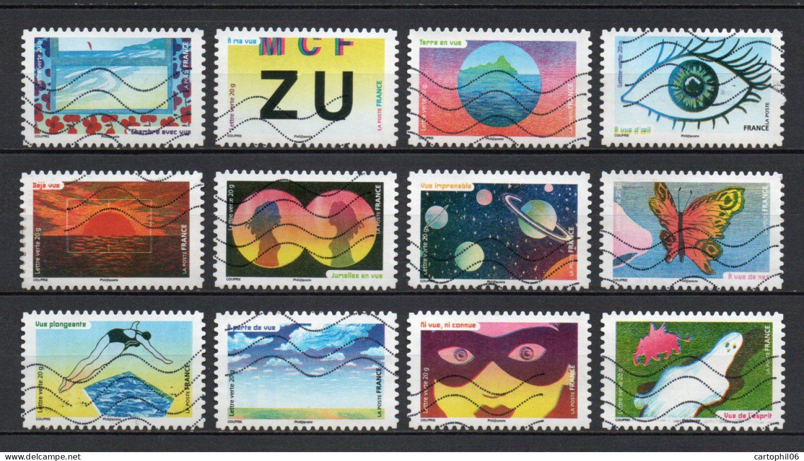 - FRANCE Adhésifs N° 1178/89 Oblitérés - Série Complète LA VUE 2015 (12 Timbres) - - Used Stamps