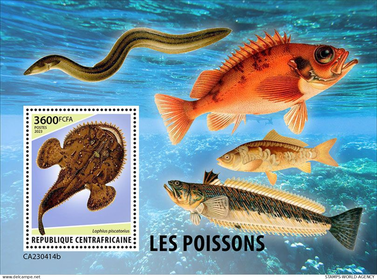 2024-04 - CENTRAL AFRICAN - FISHES                  1V  MNH** - Vissen