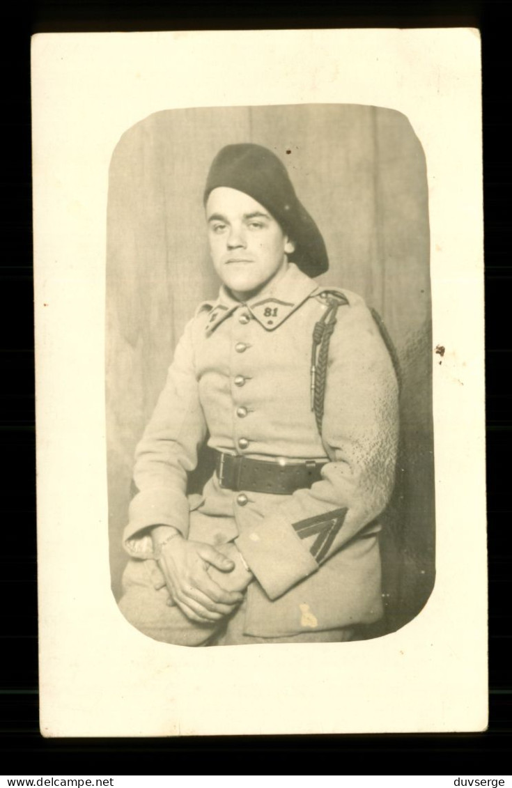 Carte Photo Militaire Soldat Du 81eme Regiment  D' Infanterie Alpine Chasseur Alpin  ( Format 9cm X 14cm ) - Régiments