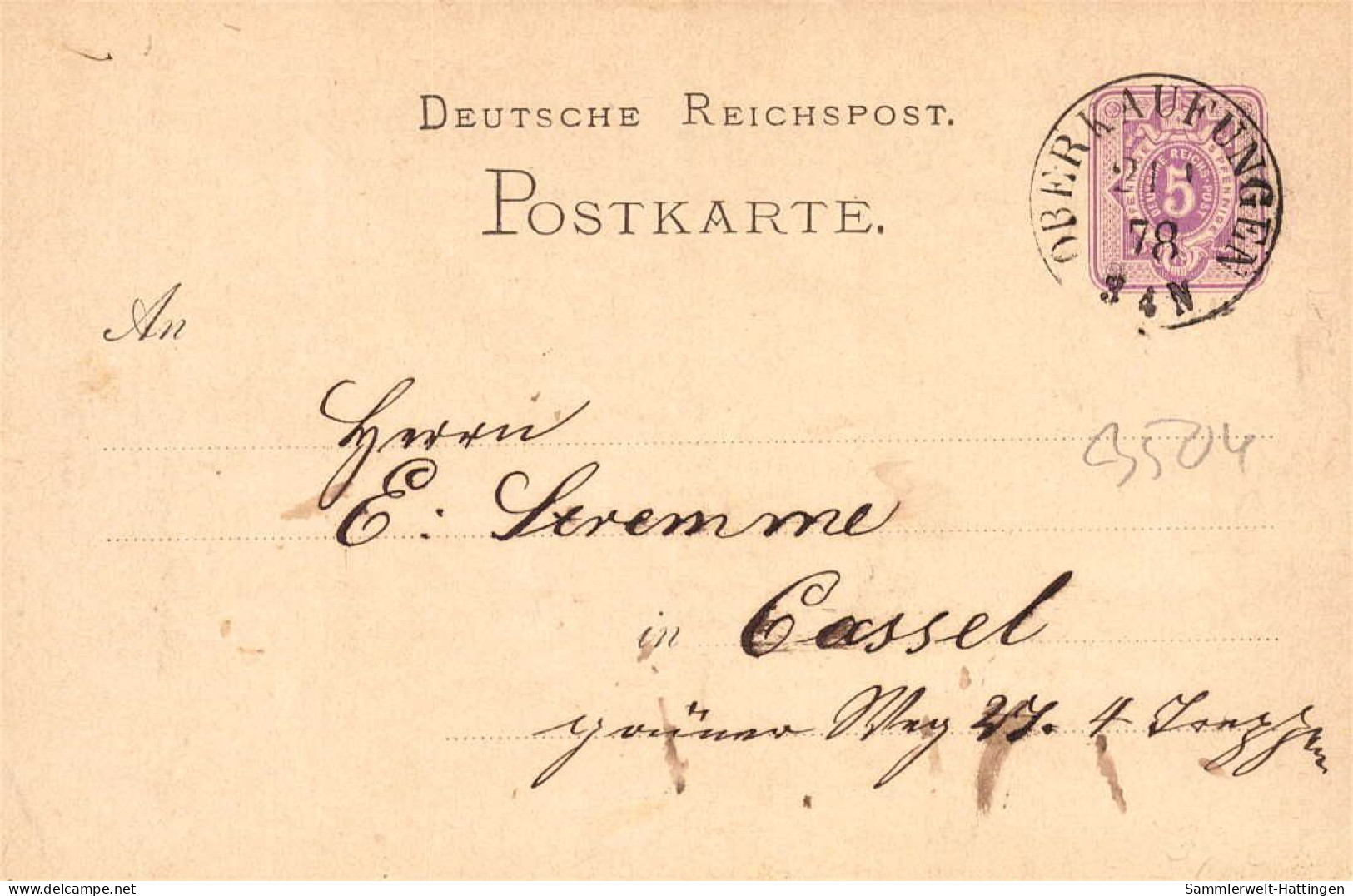 604201 | Sauberer Abschlag Des Poststempels Auf Ganzsache, Oberkaufungen  | Kaufungen (W - 3504), -, - - Lettres & Documents