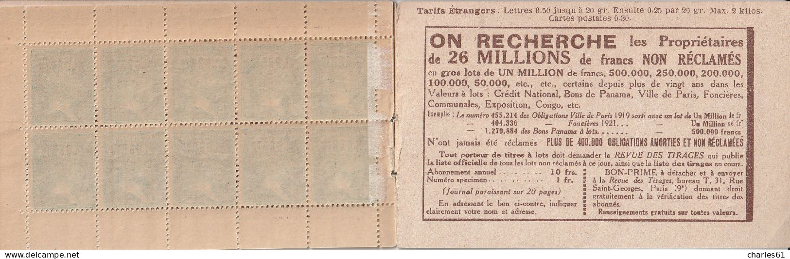 ALGERIE - CARNET - N° C9-3 **/* (1924-25) Bijoux ORIA - Neufs