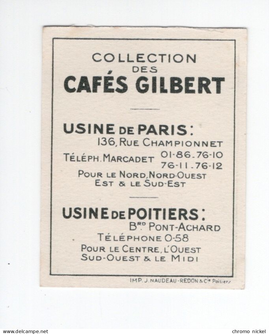 Chromo Costumes POITOU 55 X 45 Mm TB Cafés Gilbert  2 Scans - Tee & Kaffee