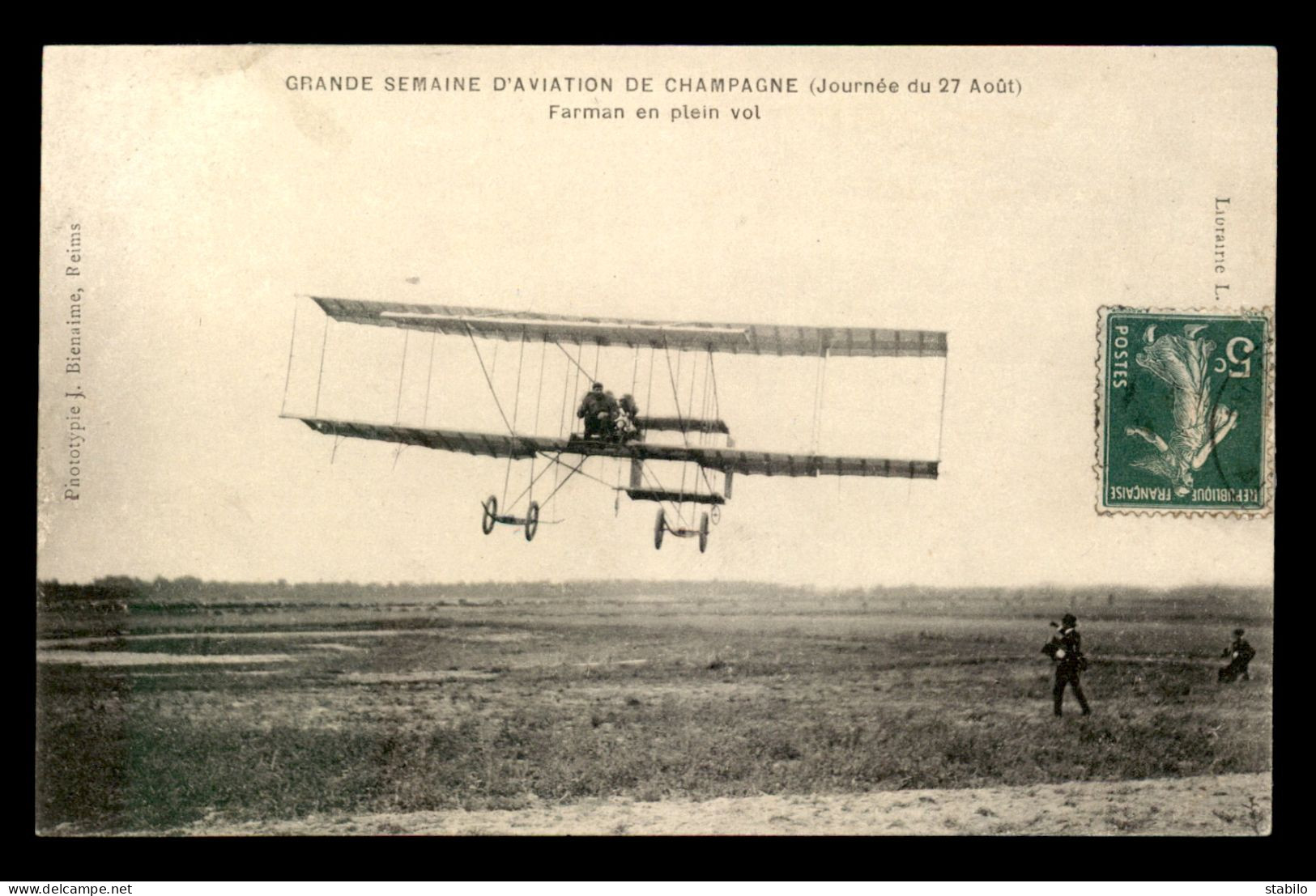 AVIATION - GRANDE SEMAINE DE CHAMPAGNE - FARMAN EN PLEIN VOL - ....-1914: Précurseurs