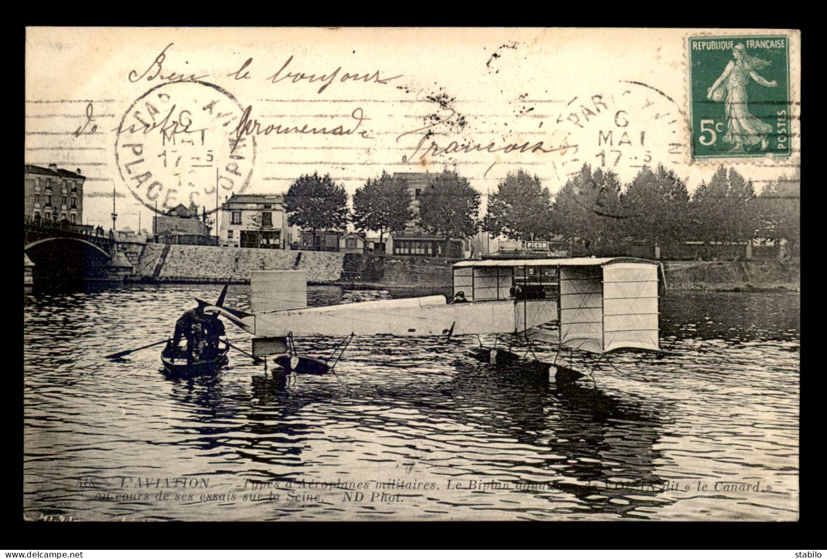 AVIATION - AEROPLANES MILITAIRES - LE BIPLAN AQUATIQUE VOISIN DIT LE CANARD - ESSAIS SUR LA SEINE - ....-1914: Precursors