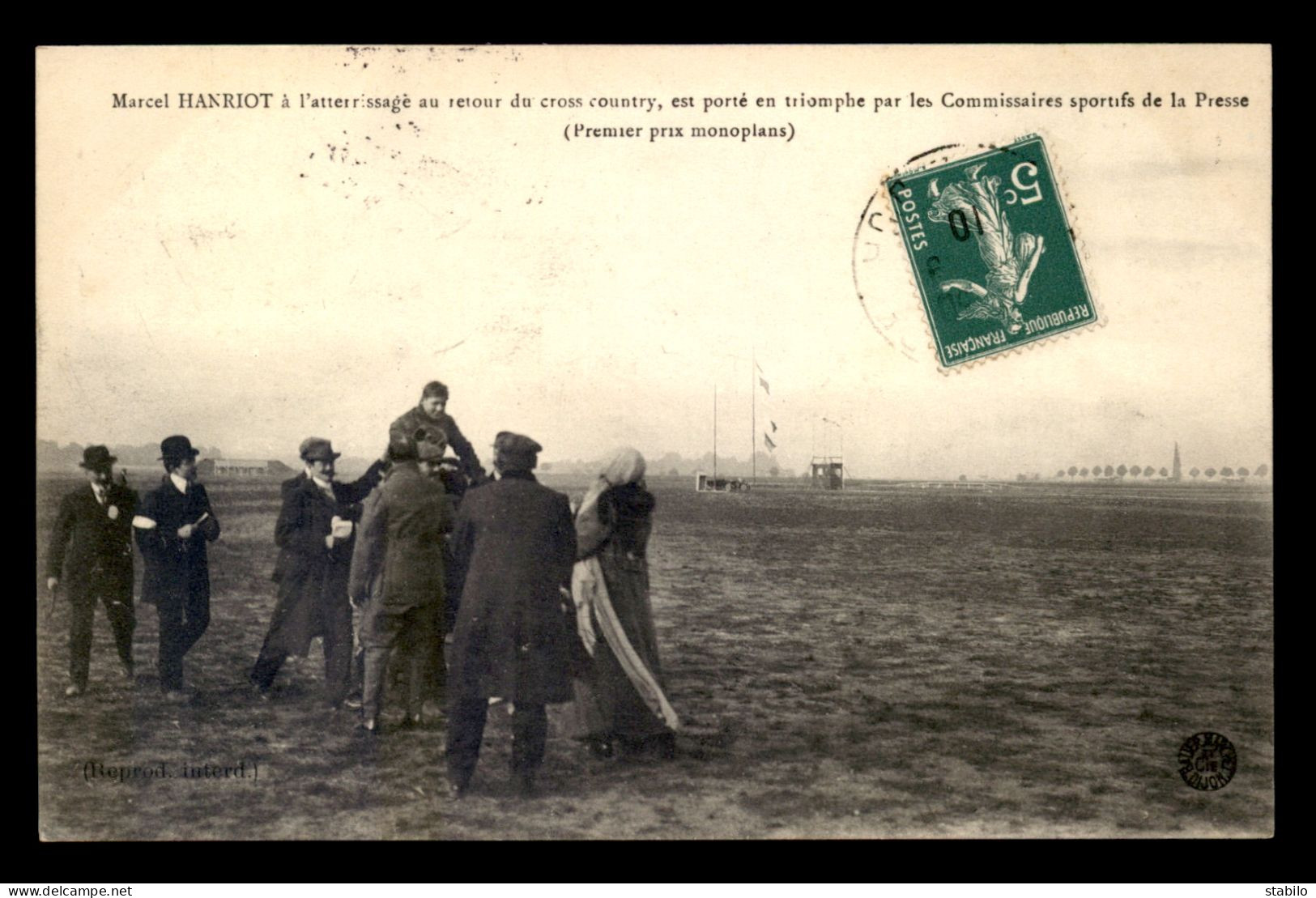 AVIATION - MARCEL HANRIOT, PREMIER PRIX MONOPLANS,  AU RETOUR DU CROSS COUNTRY - ....-1914: Précurseurs