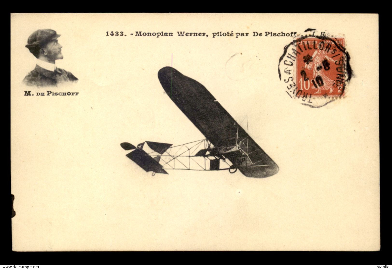 AVIATION - MONOPLAN WERNER PILOTE PAR DE PISCHOFF - ....-1914: Precursores