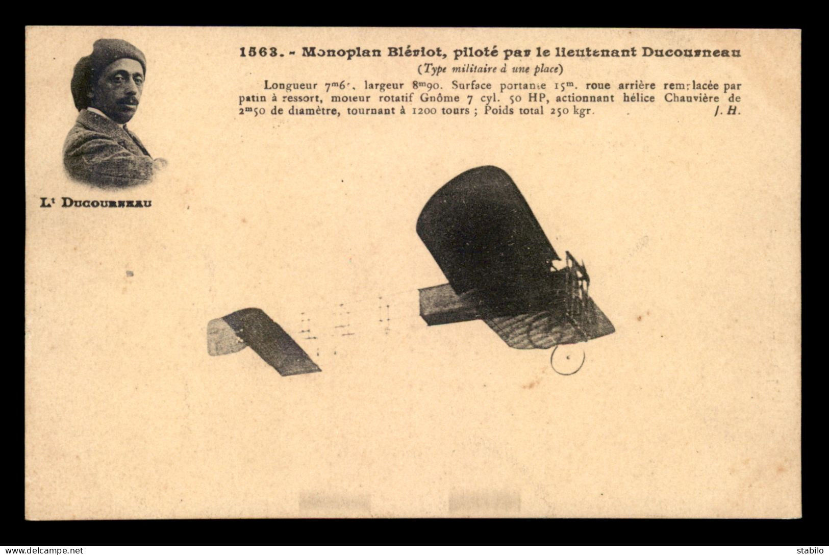 AVIATION - MONOPLAN BLERIOT PILOTE PAR LE LIEUTENANT DUCOURNEAU - ....-1914: Precursors