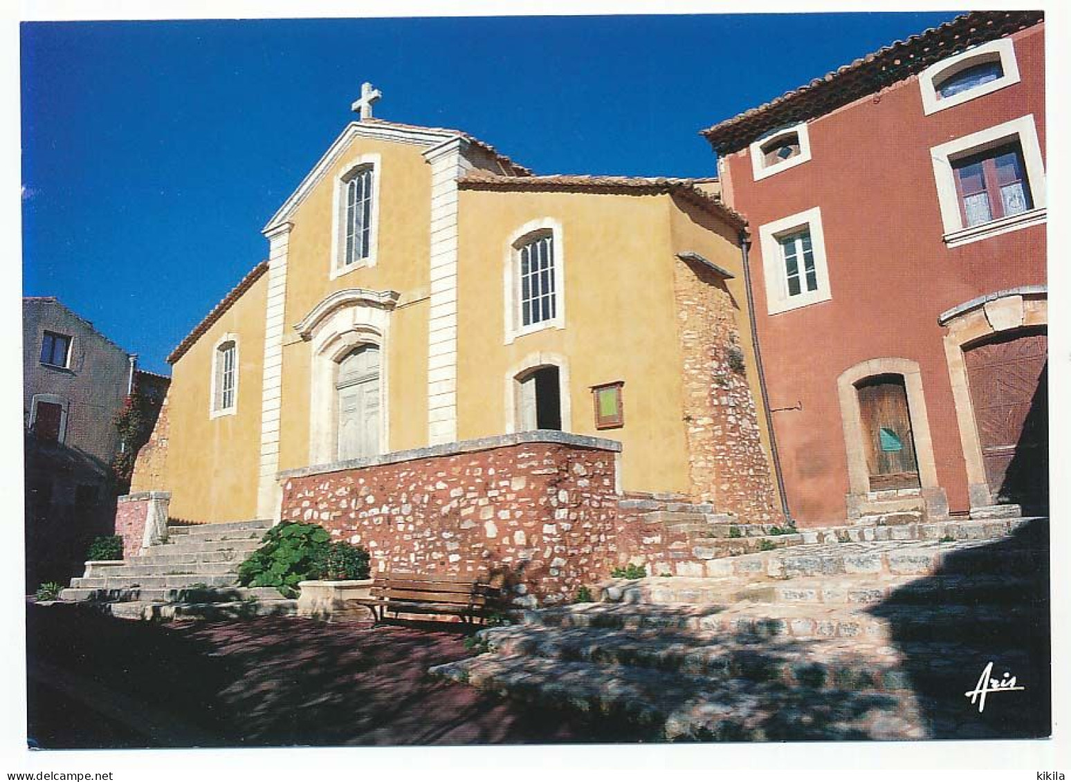 CPSM / CPM 10,5 X 15  Vaucluse ROUSSILLON L'église  Lumière Et Beauté Du Luberon - Andere & Zonder Classificatie