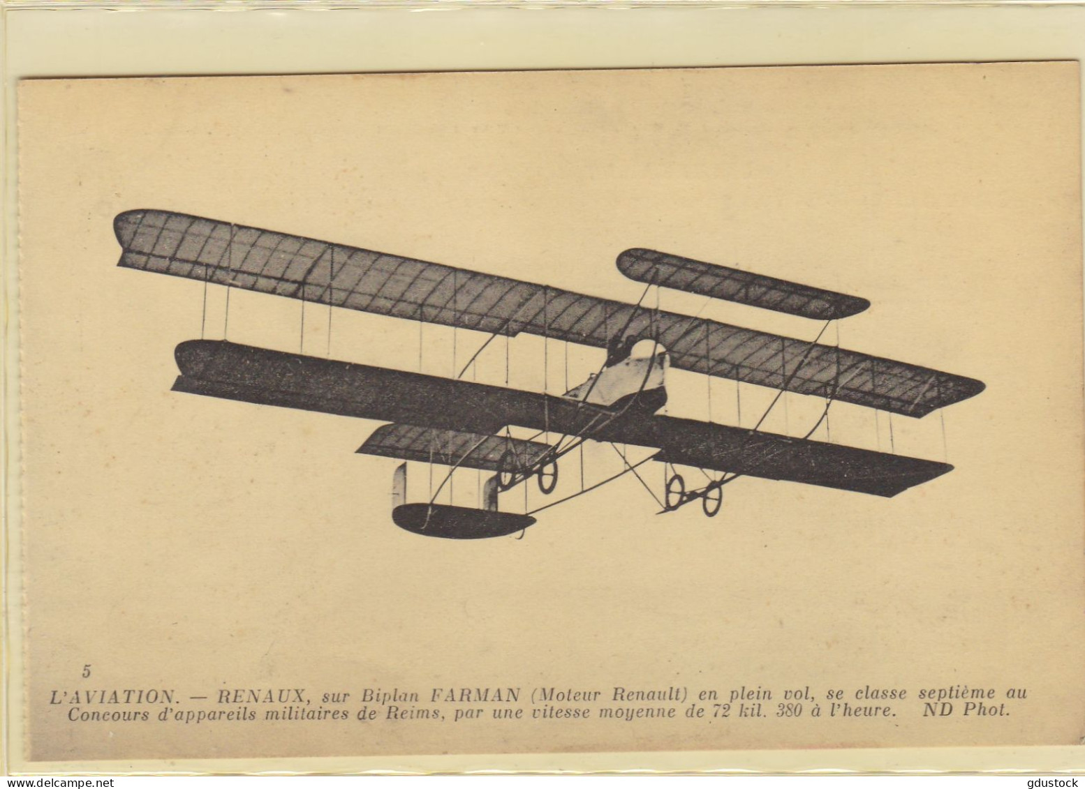 L'Aviateur - Renaux, Sur Biplan Farman (moteur Renault) En Plein Vol Se Classe Septième Au Concours D'appareils........ - Airmen, Fliers