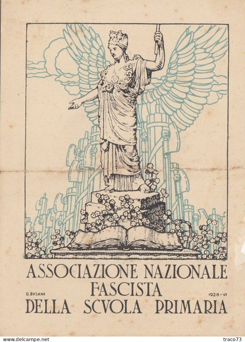 TESSERA FASCISTA  /  ASSOCIAZIONE NAZIONALE FASCISTA  DELLA SCUOLA PRIMARIA - Sezione Di Caccamo _ Anno 1929 - Historical Documents