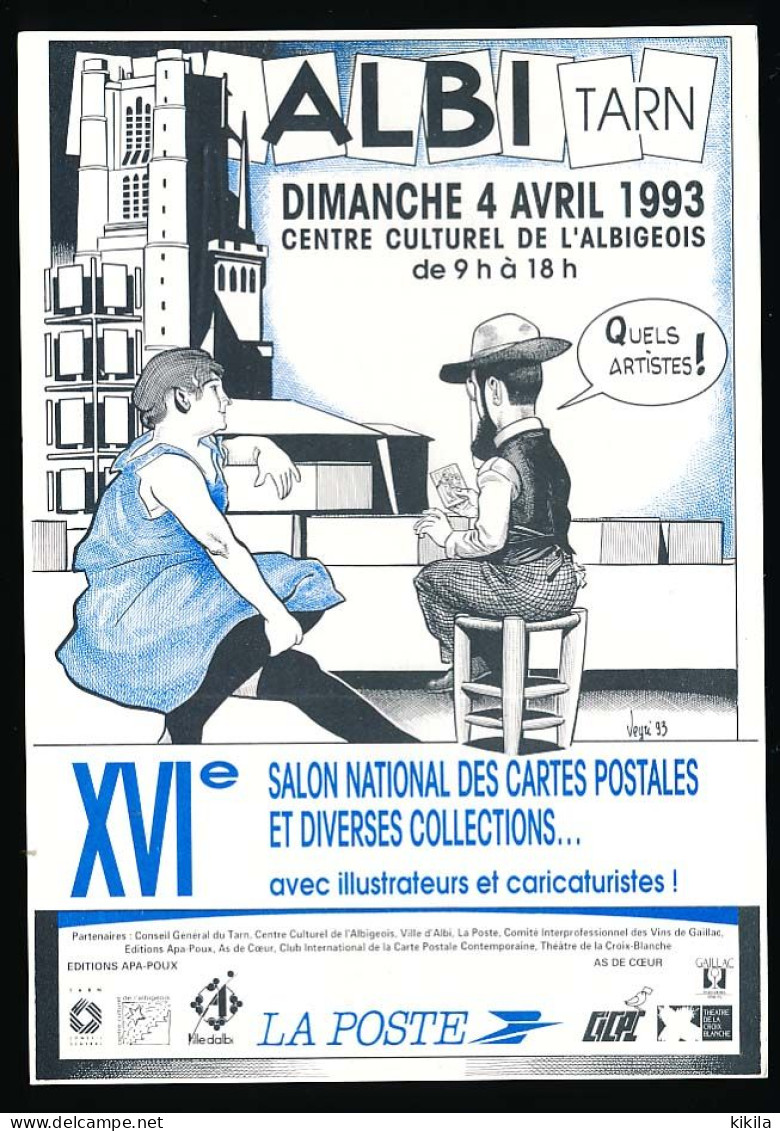 CPSM / CPM 10.5 X 15 Tarn ALBI 16° Salon Cartes Postales 04-04-1993 Illustrateur Affiche Bernard Veyri Toulouse Lautrec - Albi