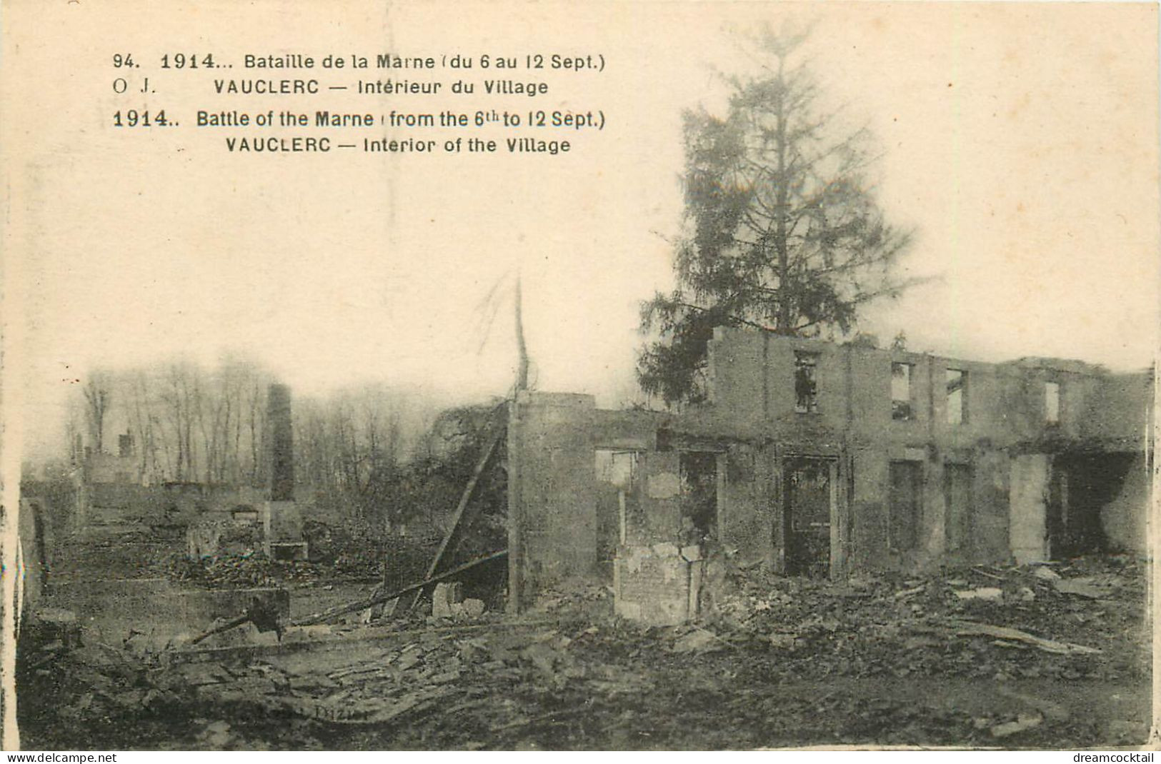 Top Promotion 2 Cpa 51 VAUCLERC. Village Détruit Au Bord De La Mare 1917 - Other & Unclassified