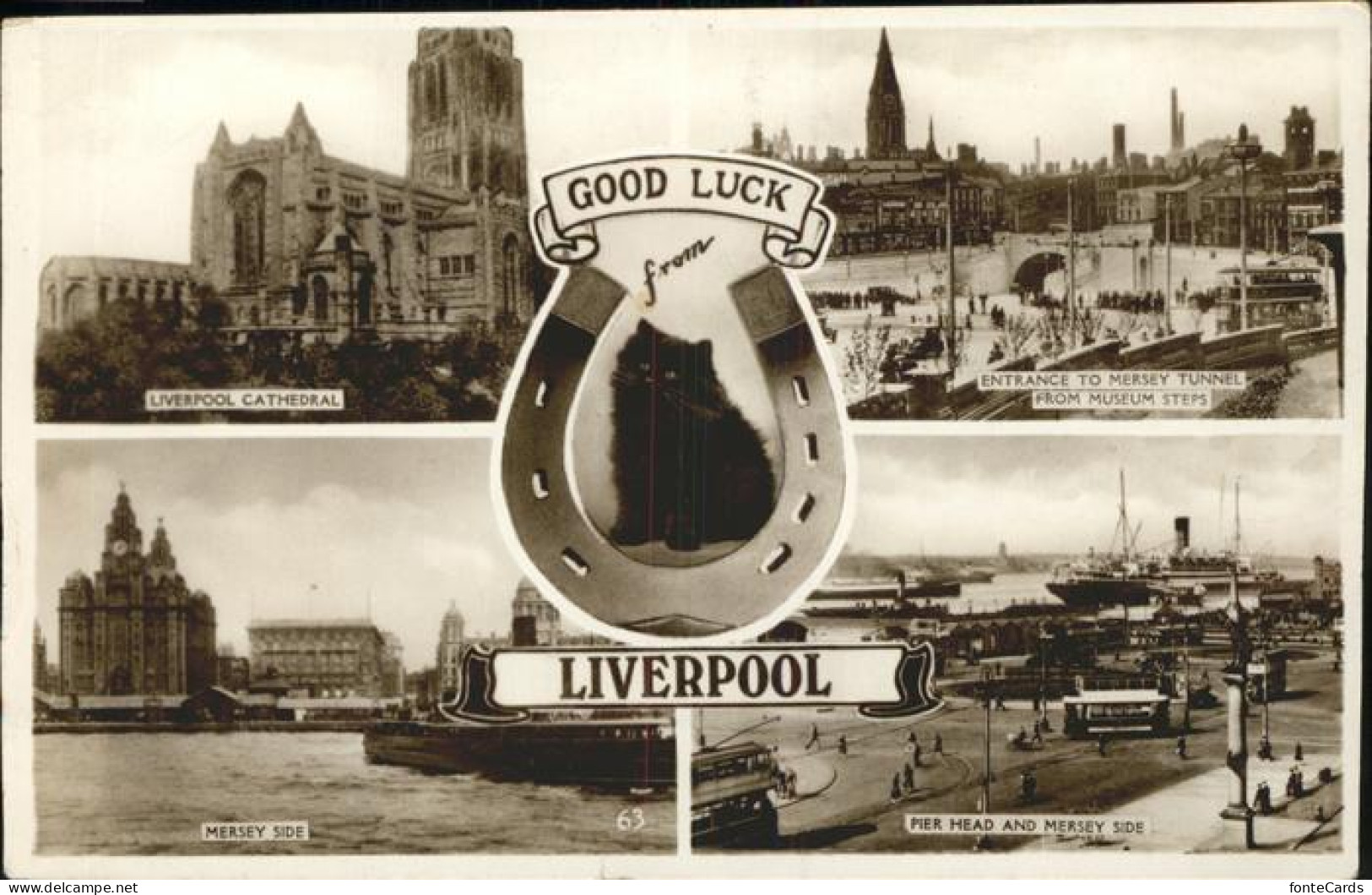 11384217 Liverpool Katze Hufeisen Pier Mersey Tunnel Cathedral Liverpool - Autres & Non Classés