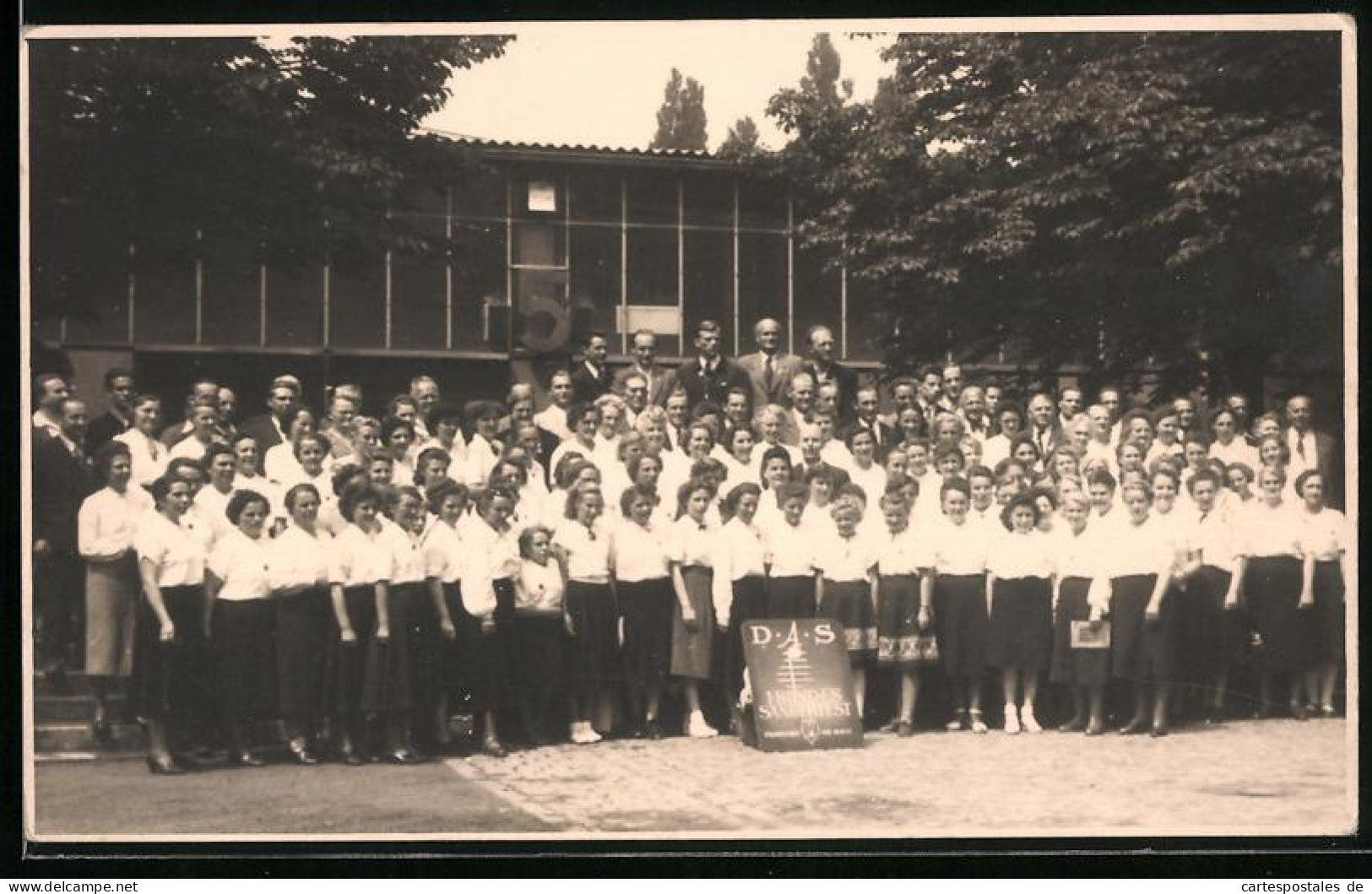 Fotografie Unbekannter Fotograf, Ansicht Frankfurt / Main, Gruppenbild M. Bundespräsident Hess B. Bundes-Sängerfest   - Célébrités