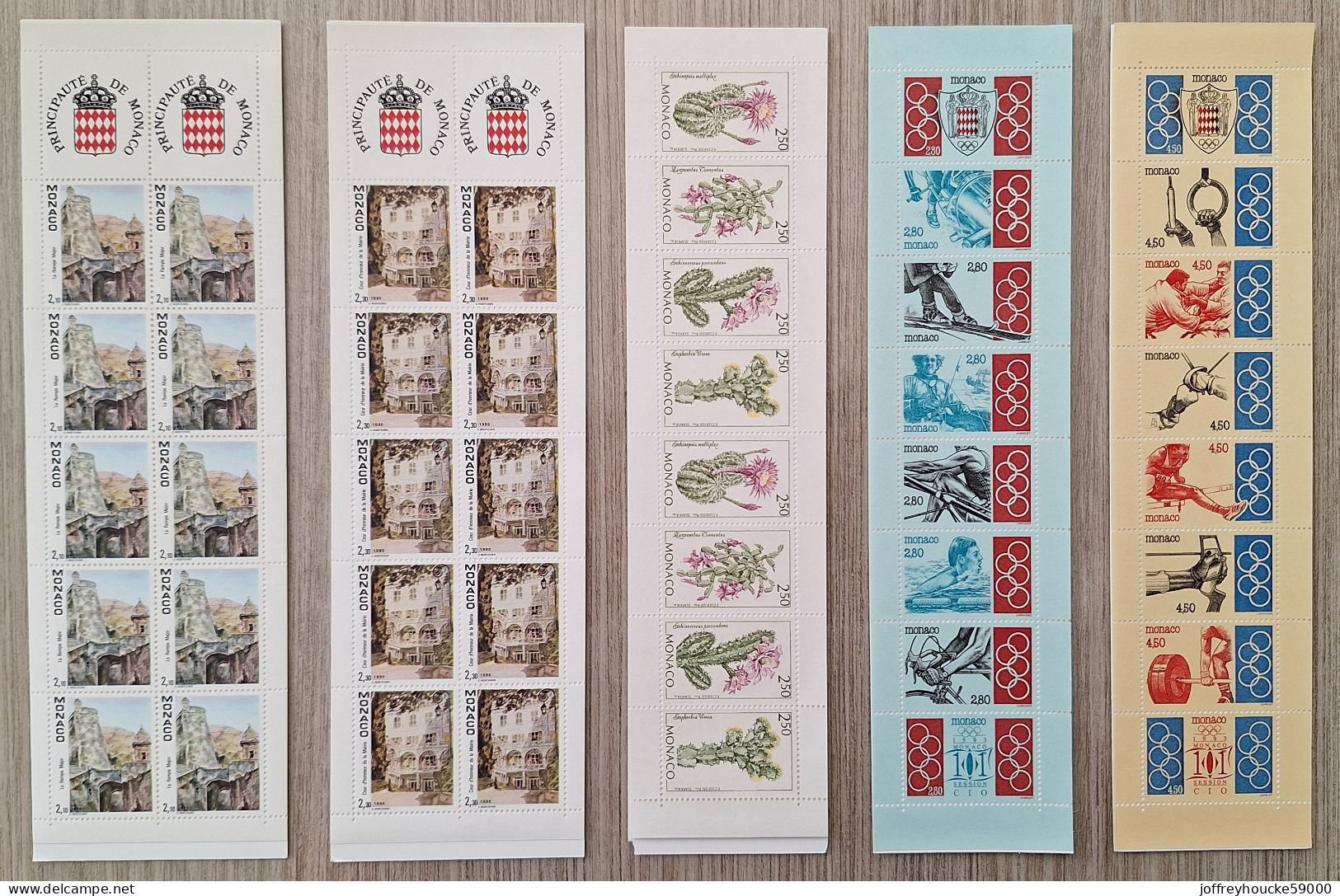 5 Carnets Timbres Neufs Monaco - Markenheftchen