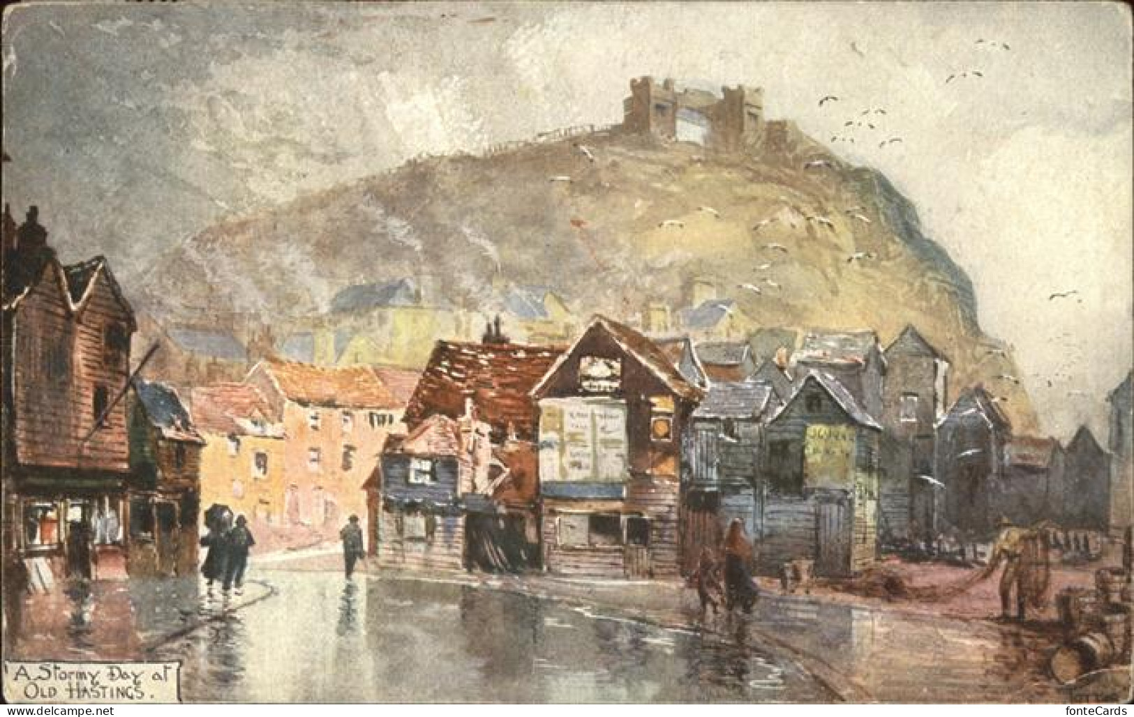 11384109 Hastings East Sussex Old Hastings Stormy Day Hastings - Andere & Zonder Classificatie