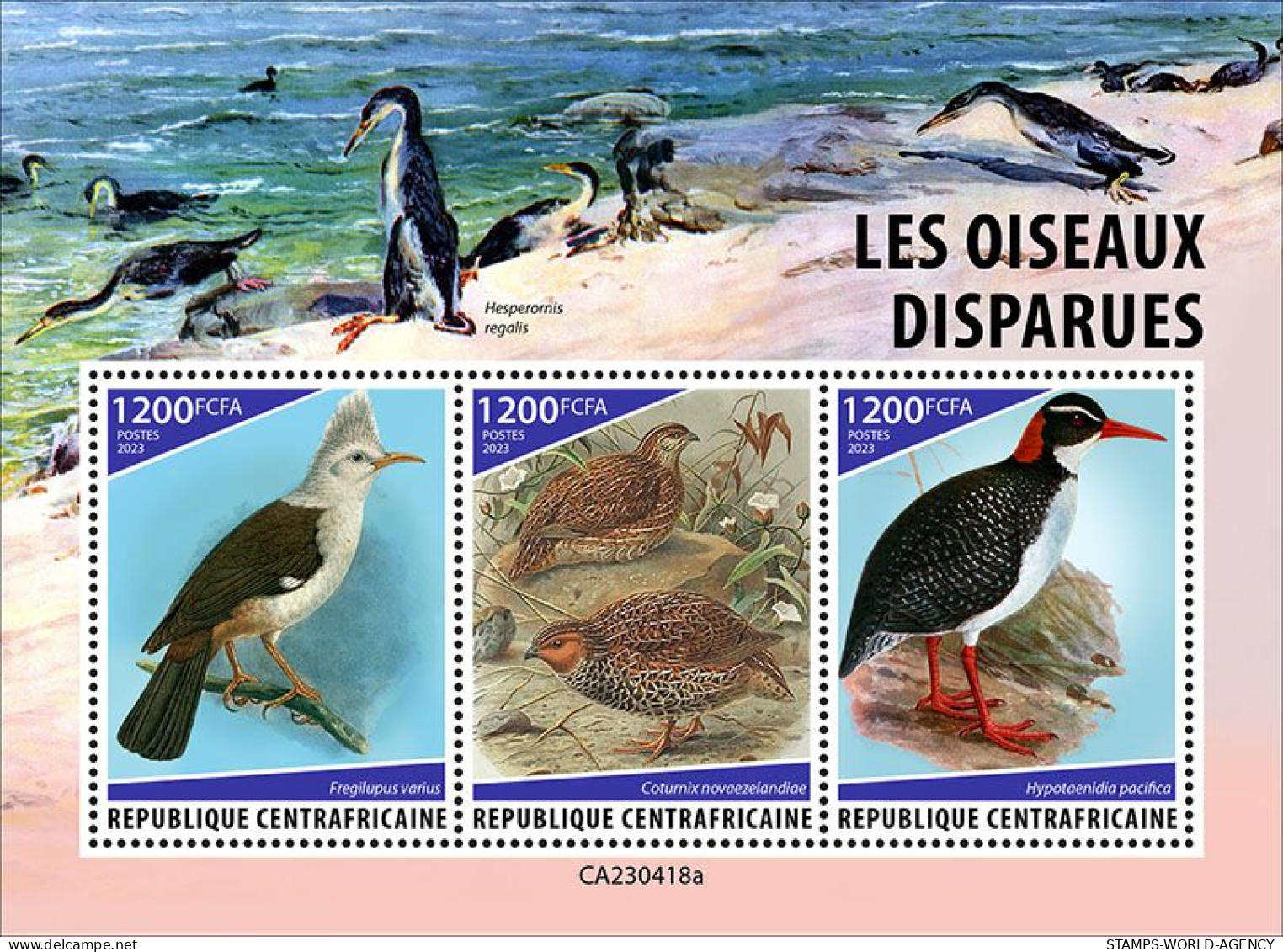 2024-04 - CENTRAL AFRICAN - EXTINCT BIRDS                  3V  MNH** - Altri & Non Classificati