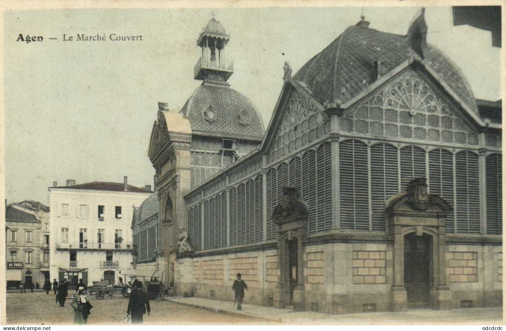 AGEN  Le Marché Couvert Animée Colorisée RV - Agen