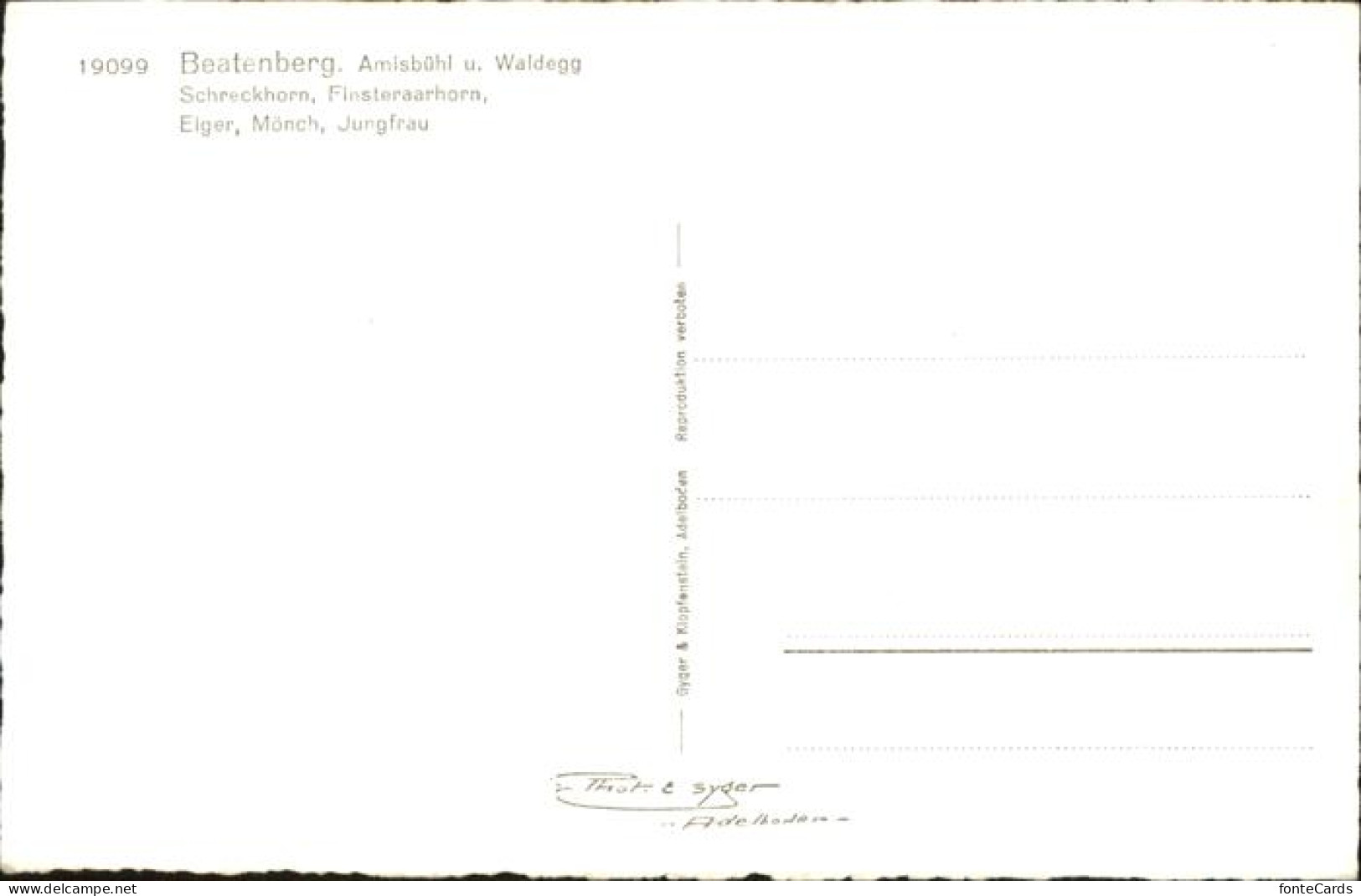 11383628 Beatenberg Panorama Mit Amisbuehl Waldegg Schreckhorn Finsteraarhorn Ei - Other & Unclassified