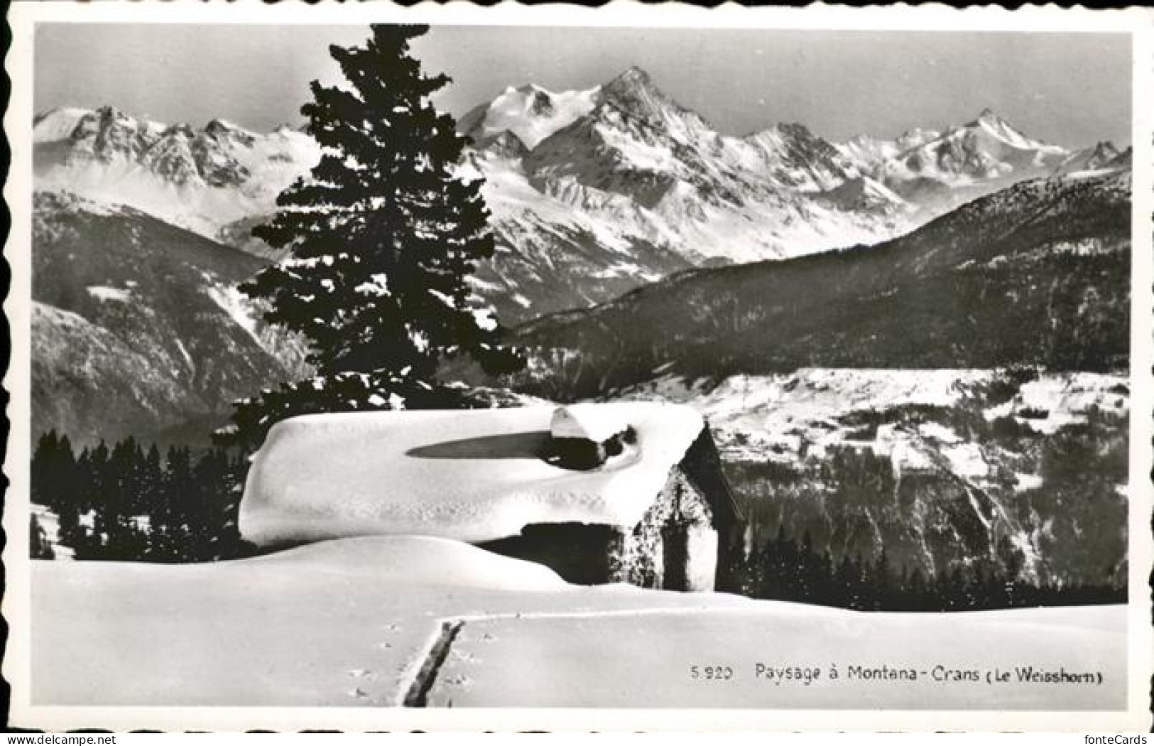 11383459 Crans-Montana Panorama Weisshorn Berghuette Crans-sur-Sierre  - Sonstige & Ohne Zuordnung