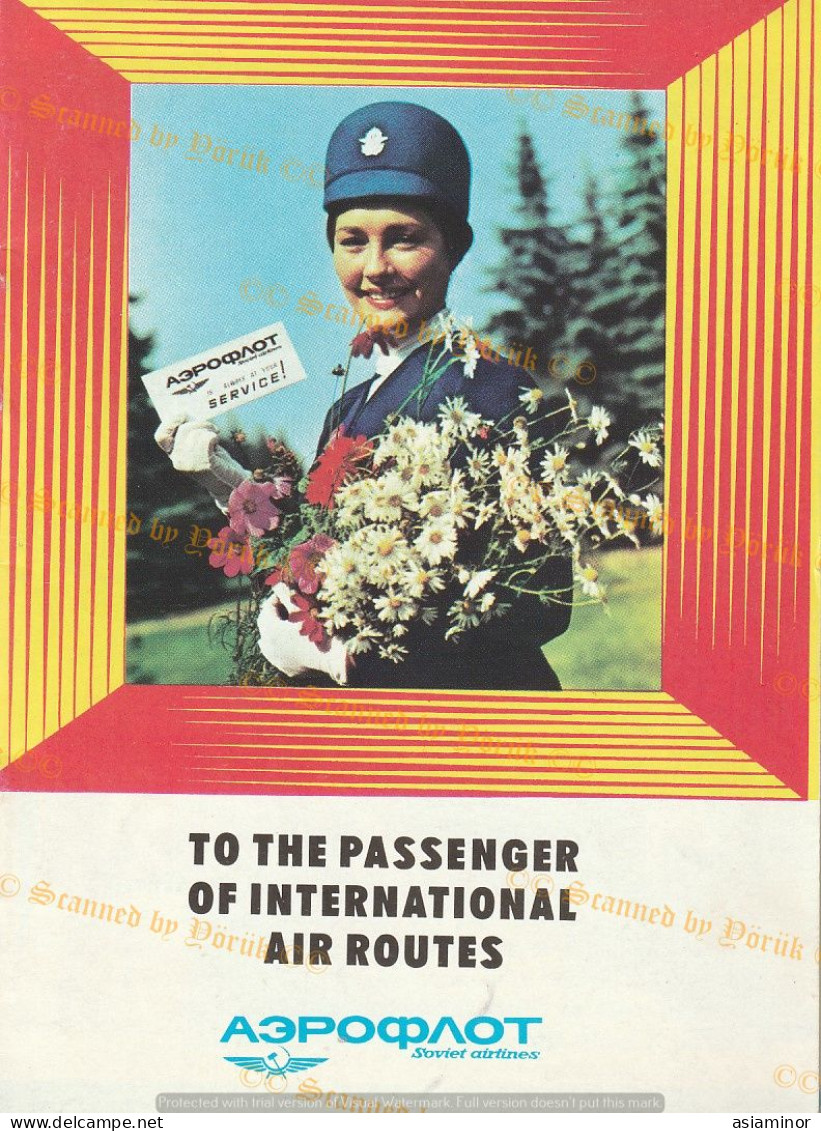 Soviet Airlines. To The Passanger International Air Routes. Original. English. Brochure. 1970/80 [10x14 Cm.] * - Advertising