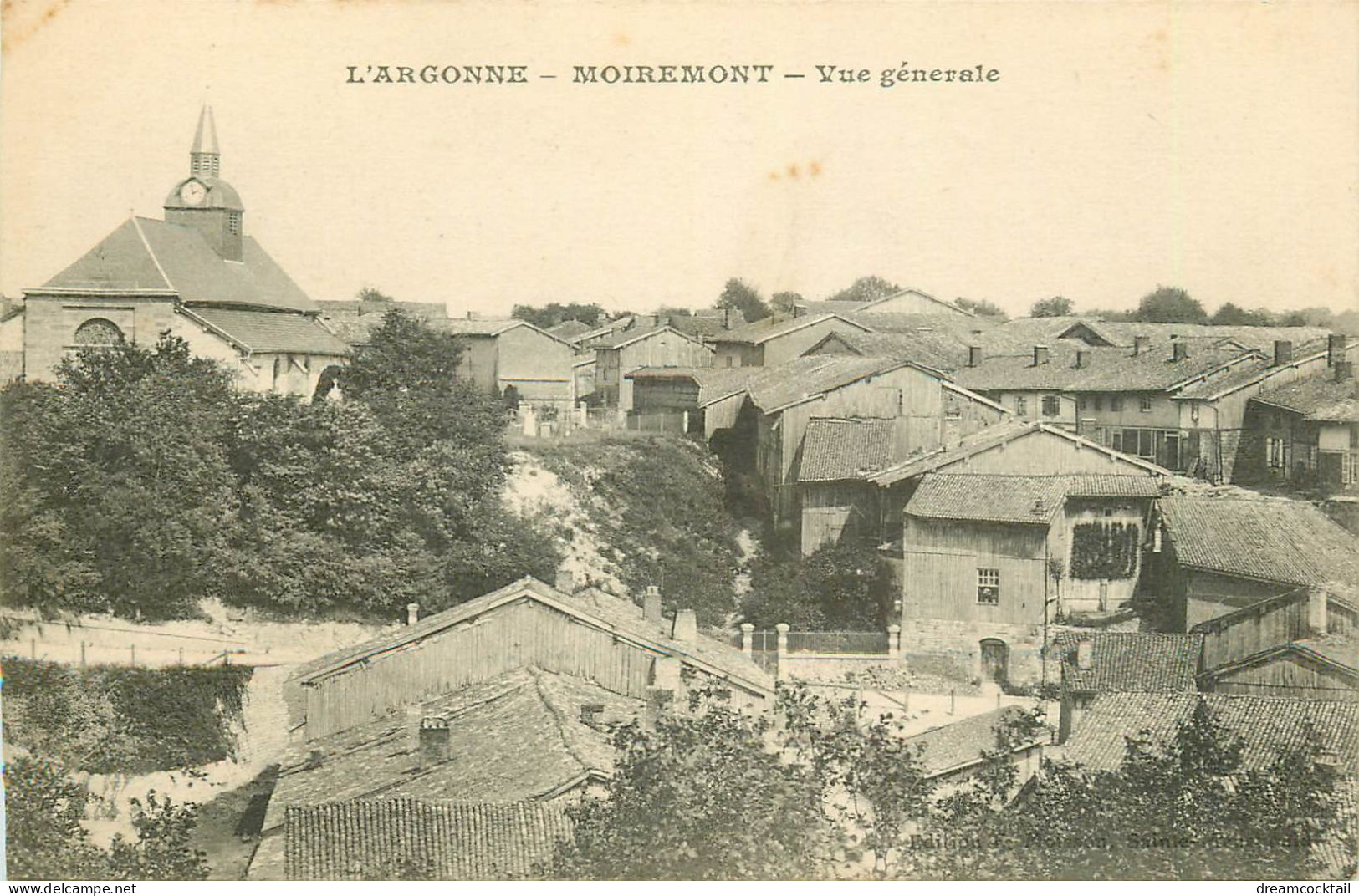 Top Promotion 2 Cpa 51 MOIREMONT. Vue Sur Le Village En L'Argonne 1915 - Andere & Zonder Classificatie