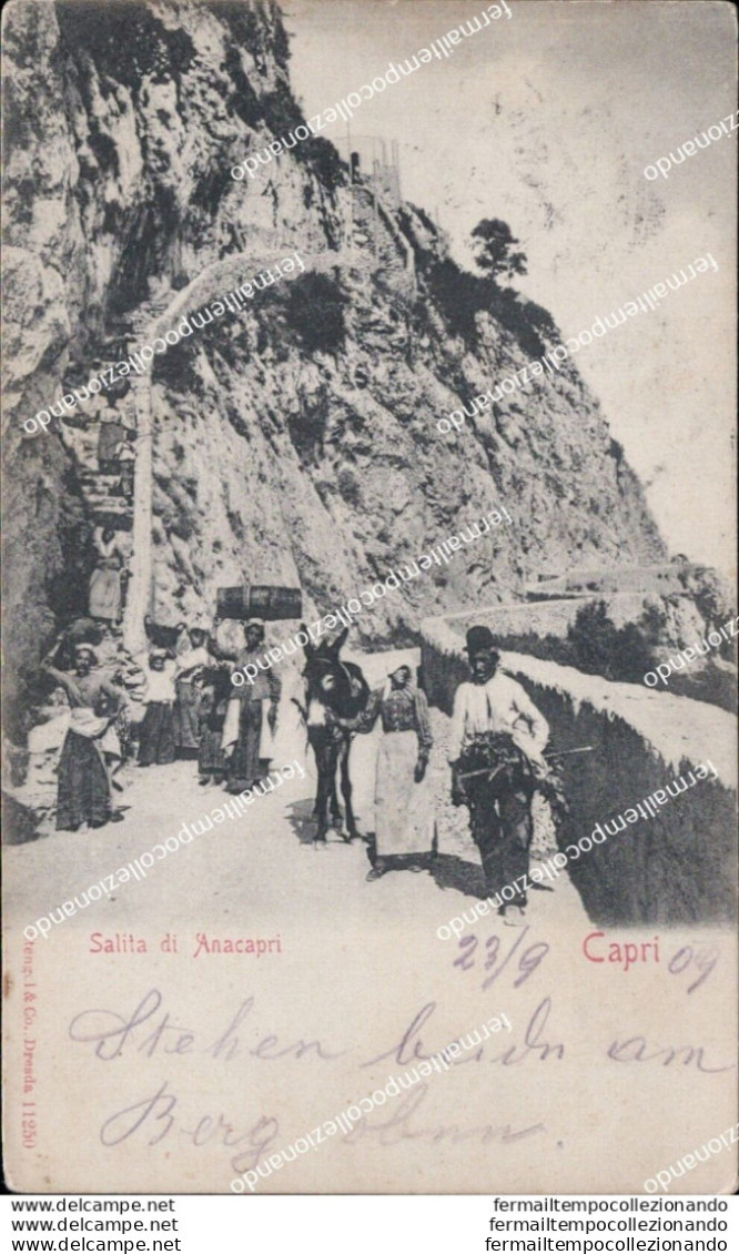 At657 Cartolina Capri Salita Di Anacapri Provincia Di Napoli - Napoli (Neapel)