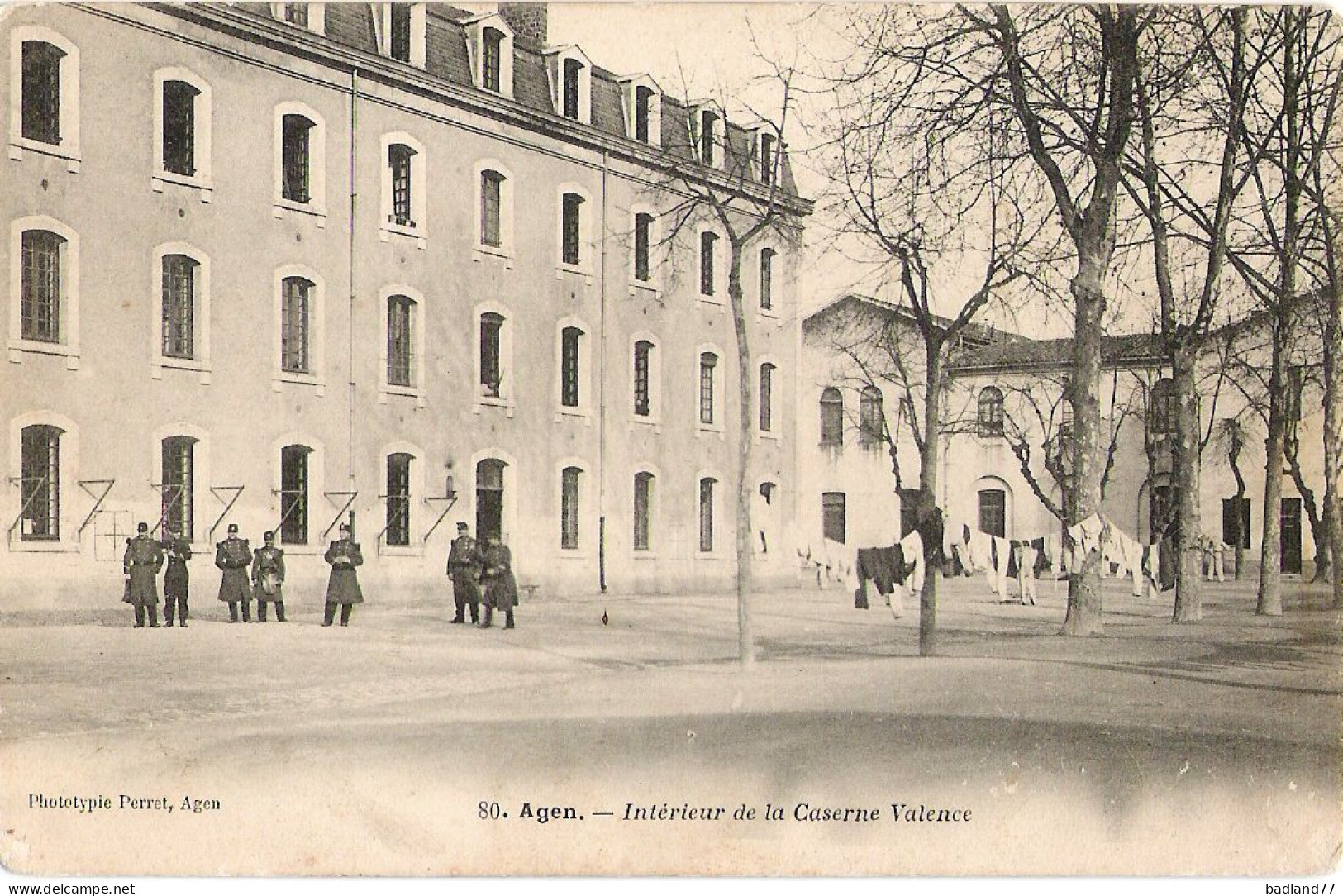 47 - AGEN - Intérieur De La Caserne Valence 1904 - Agen