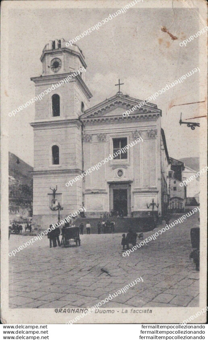 At66 Cartolina Gragnano Duomo E Facciata 1943  Provincia Di Napoli - Napoli (Napels)