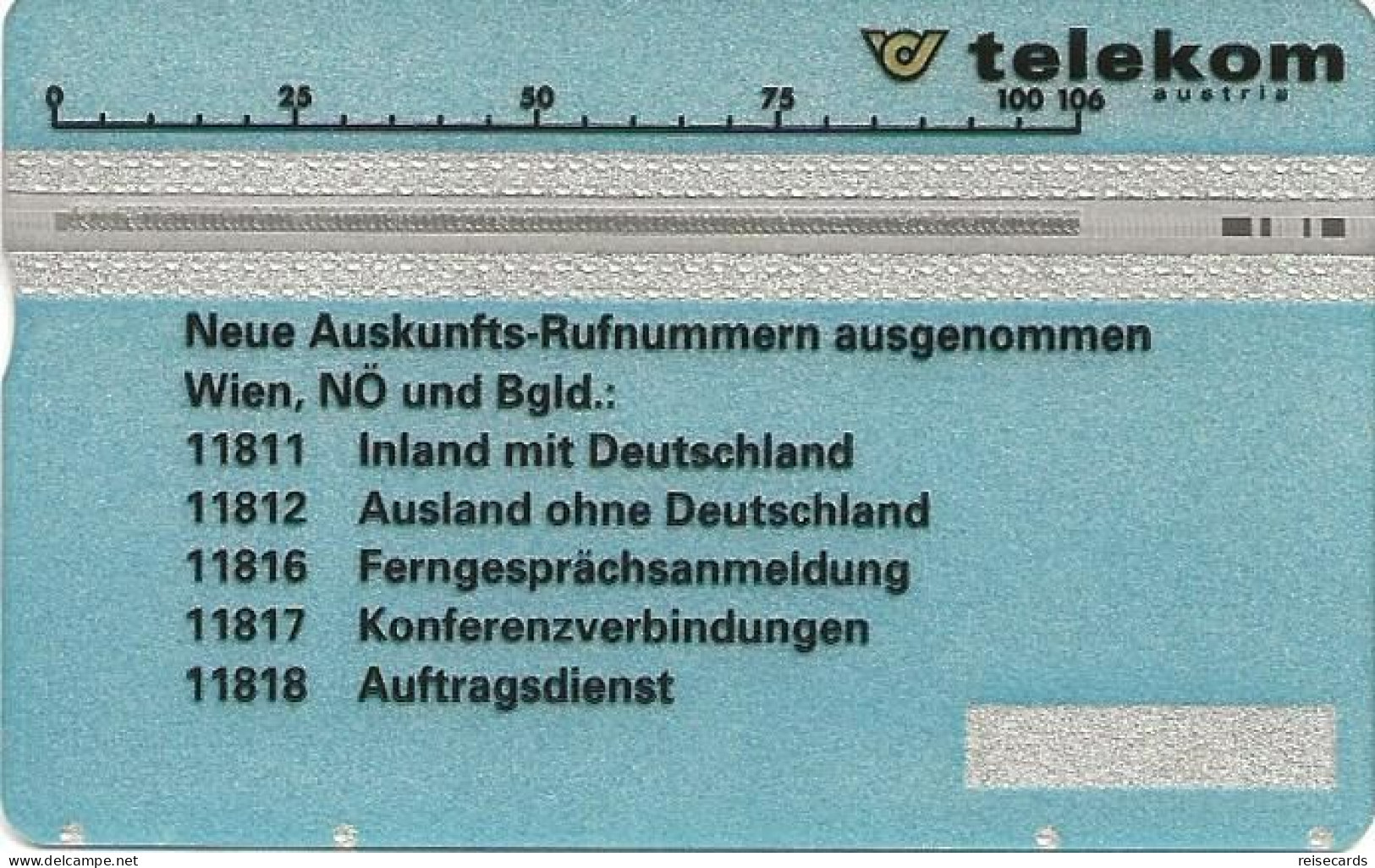 Austria: Telekom - 1999 901A Neue Auskunfts-Rufnummern - Autriche