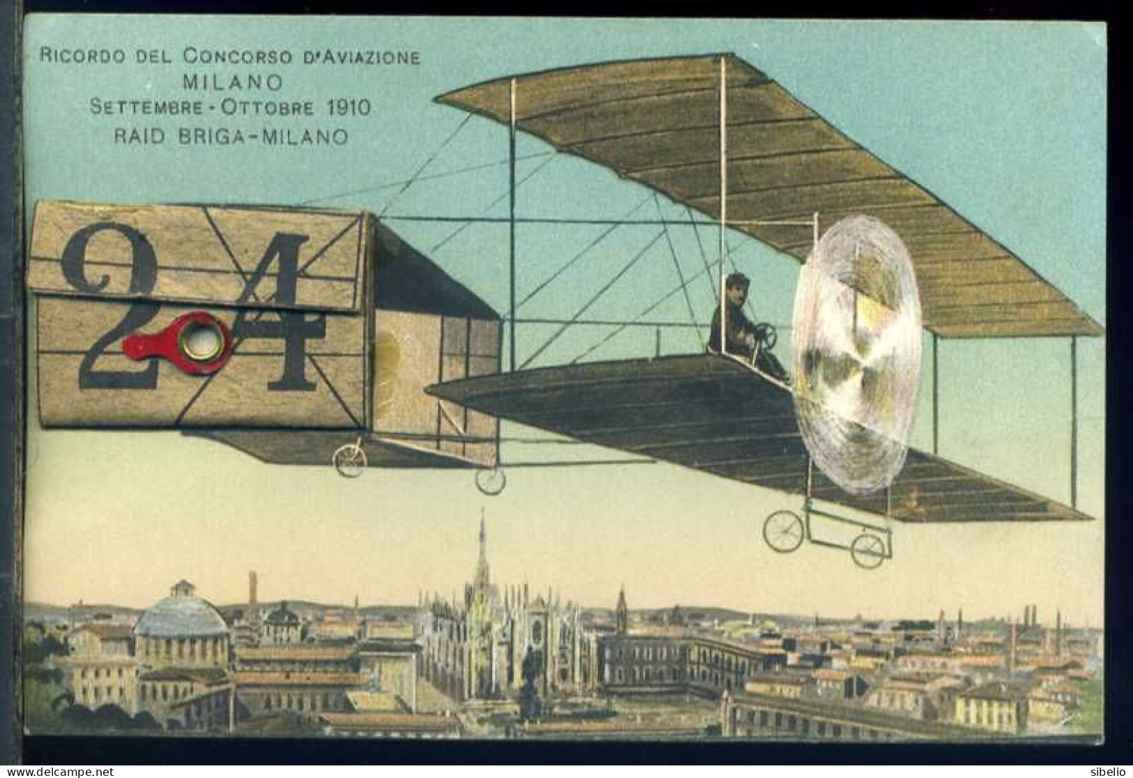 Concorso Aviazione Milano 1910 Raid Briga Milano - Cartolina Con Valigetta - Viaggiata In Busta 1910 - Rif. An006 - Andere & Zonder Classificatie