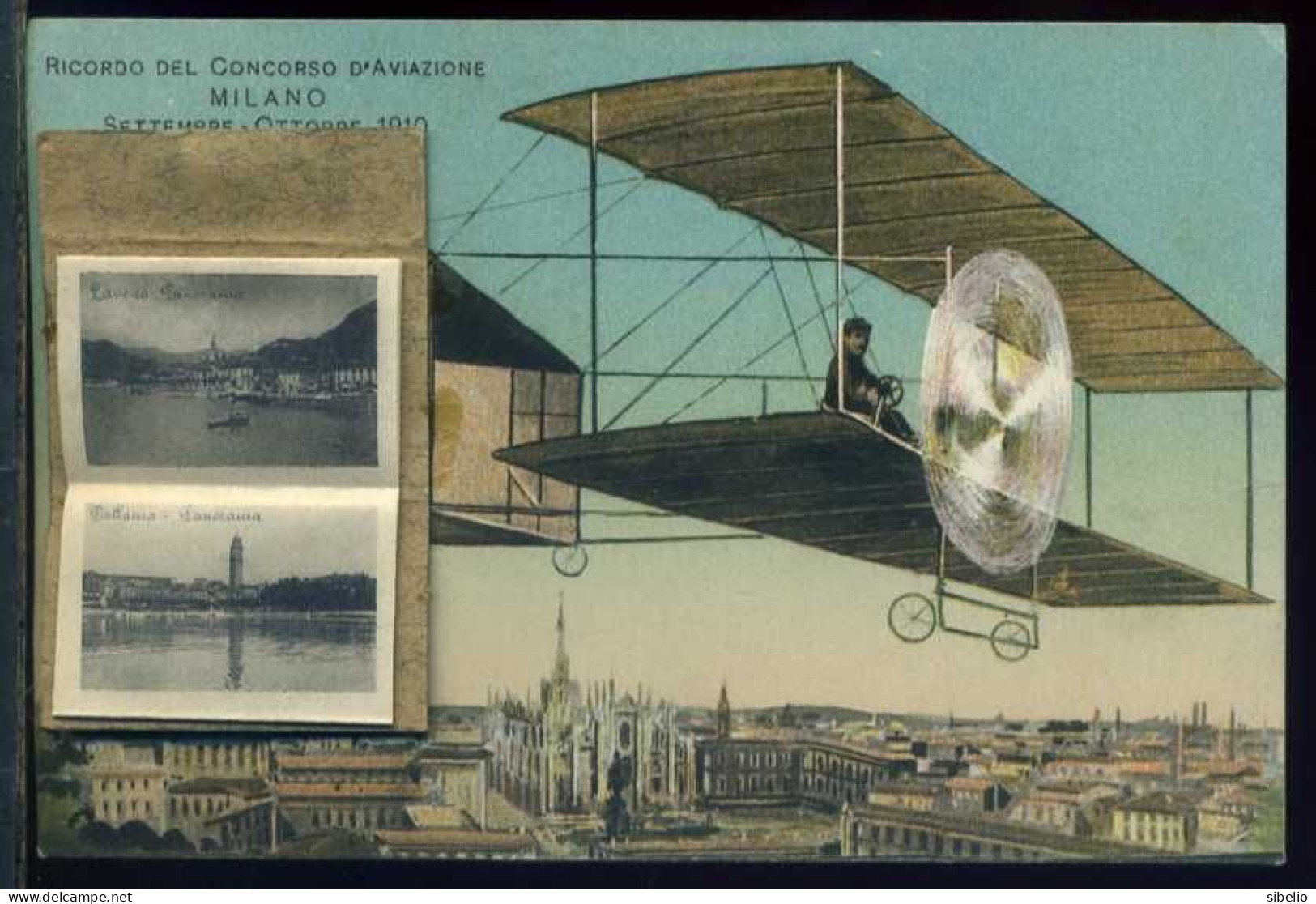 Concorso Aviazione Milano 1910 Raid Briga Milano - Cartolina Con Valigetta - Viaggiata In Busta 1910 - Rif. An006 - Autres & Non Classés