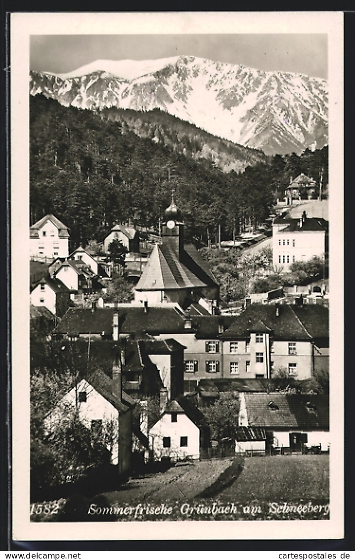 AK Grünbach Am Schneeberg, Teilansicht Mit Kirche  - Andere & Zonder Classificatie