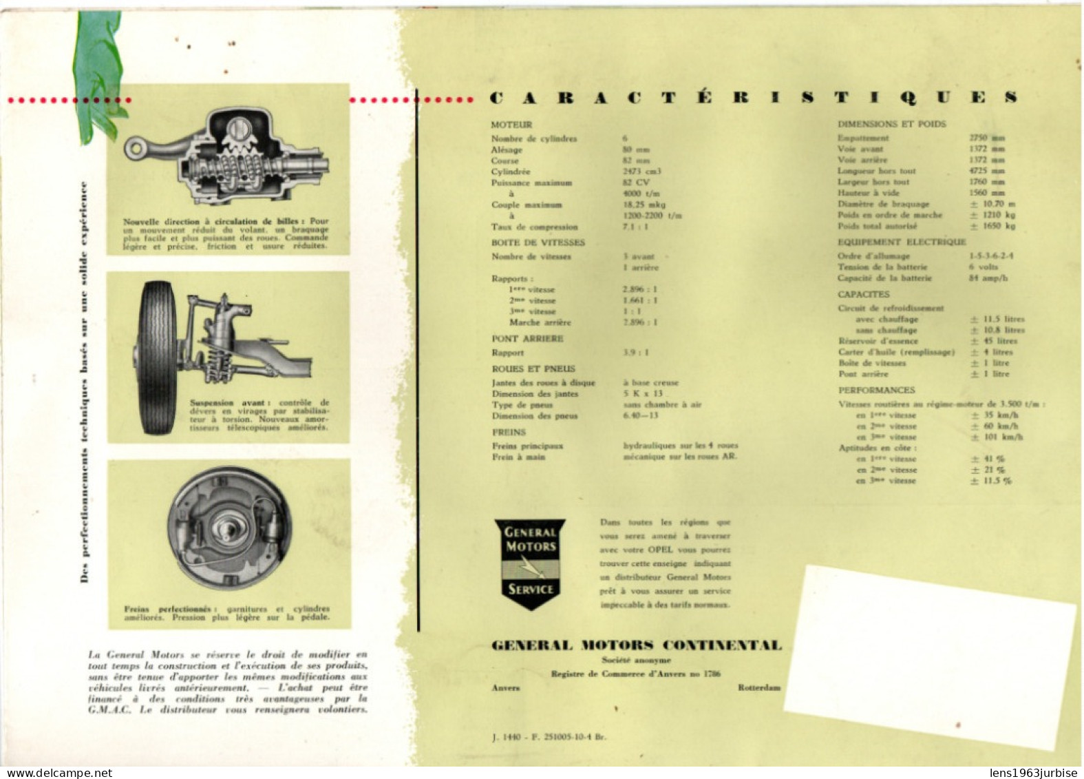 Dépliant Publicitaire , Opel Kapitän , 3 Pages - Advertising