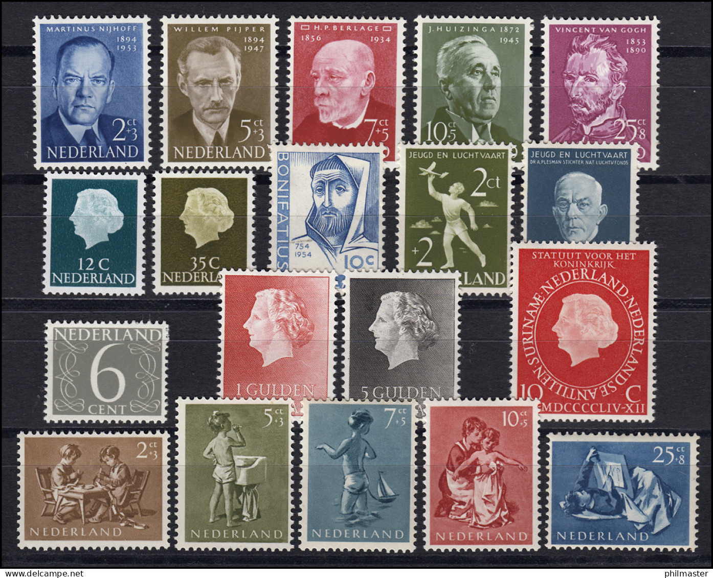 636-654 Niederlande-Jahrgang 1954 Komplett, Postfrisch - Sonstige & Ohne Zuordnung
