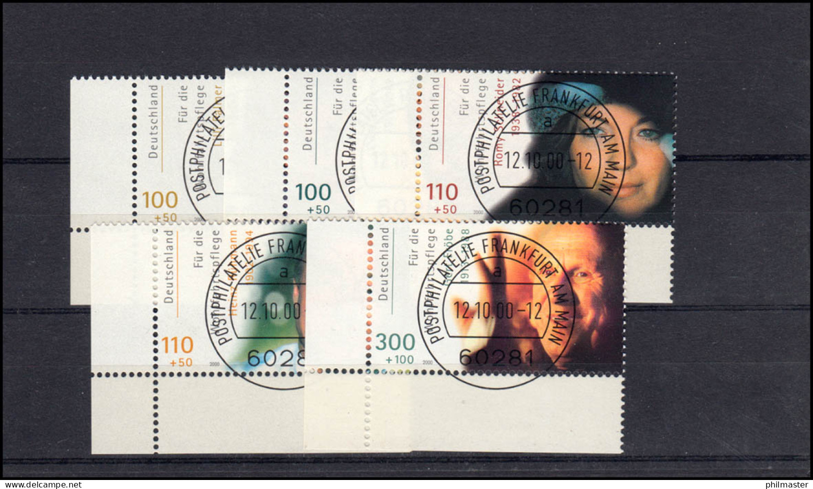 2143-2147 Filmschauspieler 2000: ER-Satz U.l. Mit Voll-O VS Frankfurt/Main ET-O  - Used Stamps