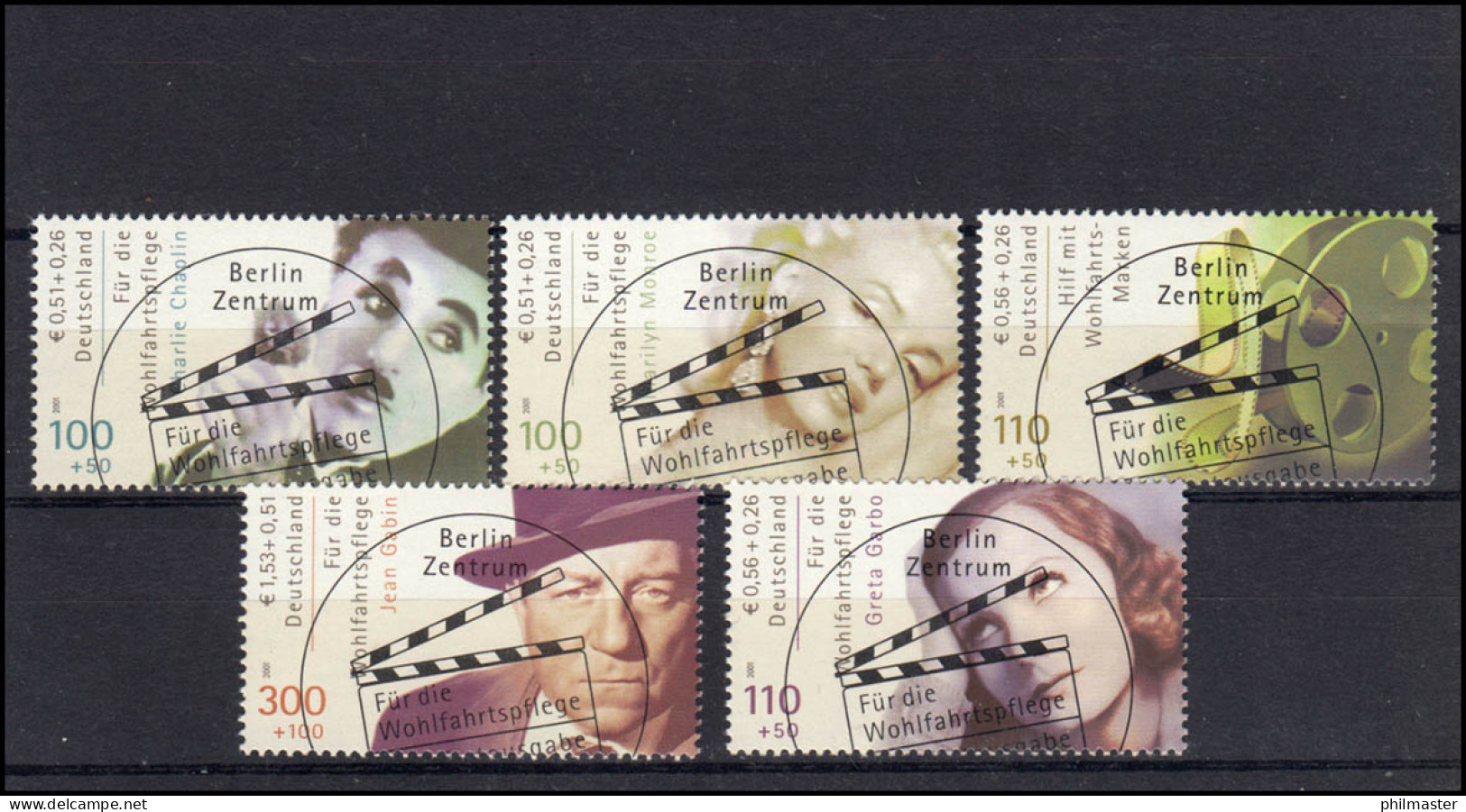 2218-2222A Filmschauspieler 2001: Satz Mit Vollstempel ESSt Berlin 11.10.2001 - Used Stamps