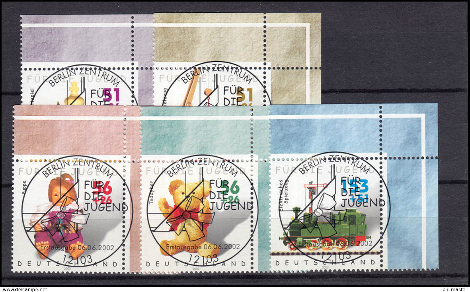 2260-2264 Jugend Kinderspielzeug: ER-Satz O.r. Vollstempel ESSt Berlin 6.6.2002 - Used Stamps