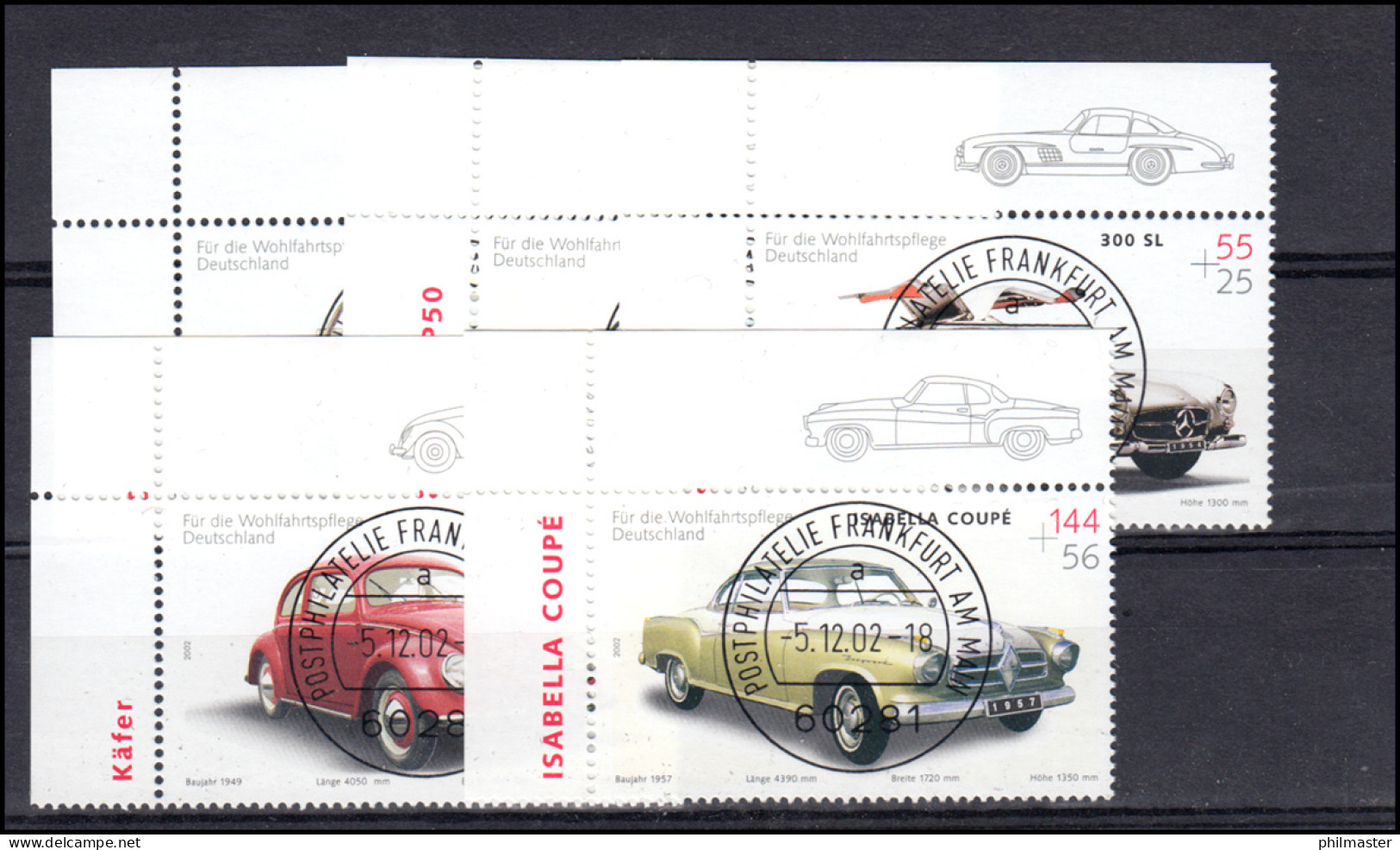 2289-2293 Oldtimer-Automobile: ER-Satz O.l. Vollstempel VS Frankfurt/M. Mit ET-O - Used Stamps